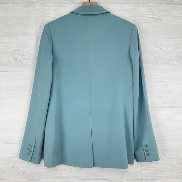 Tibi Steward Oversized Double Breasted Blazer Size 2 Seafoam Green Stretch Crepe - Picture 7 of 16